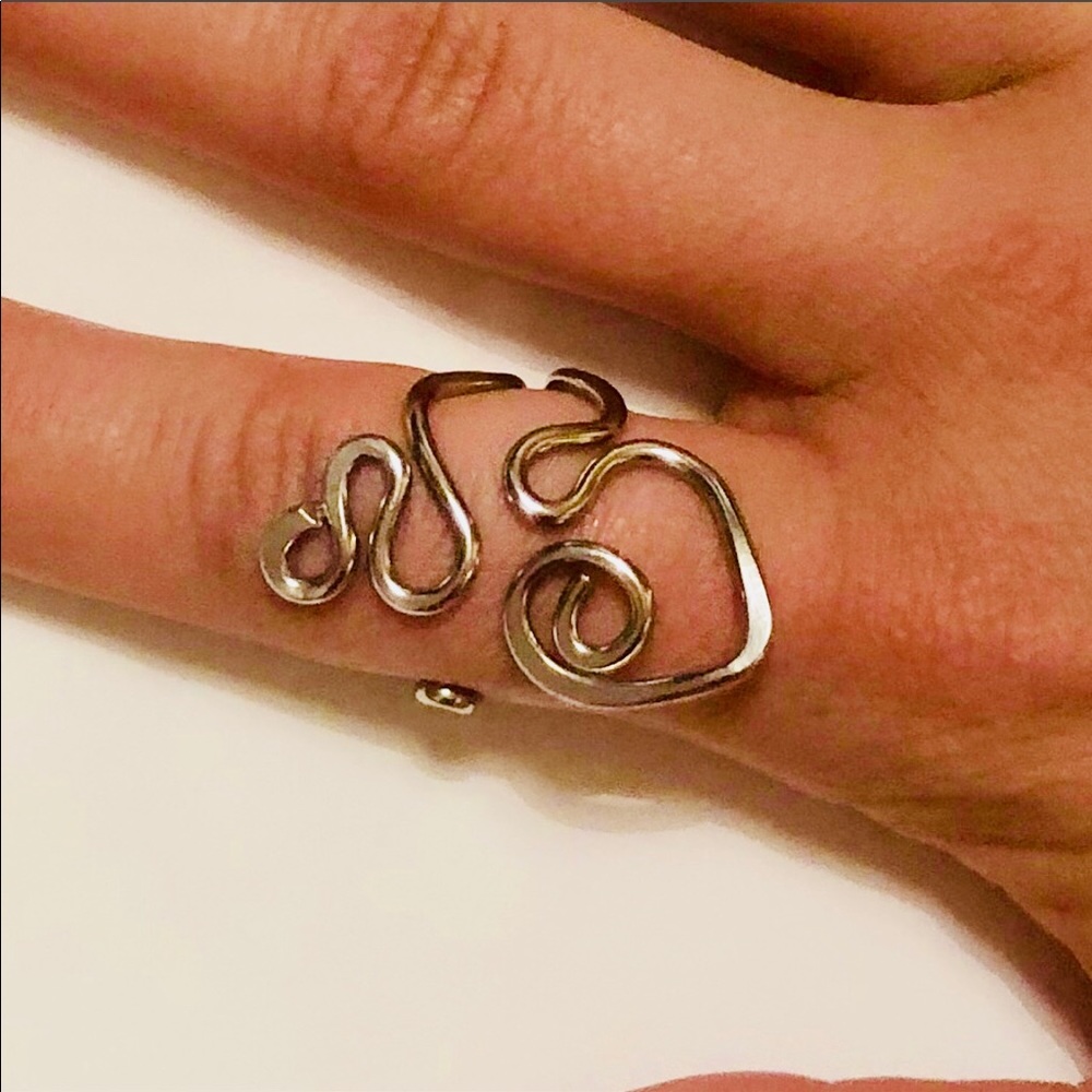 Adjustable Wrapped Silver Wire Ring
